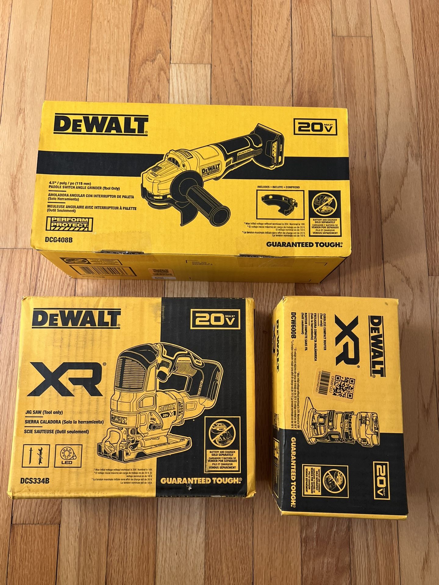 *NEW* Dewalt 20V XR tools, Jigsaw, Router and Grinder (Tool Only) - $150/ Each