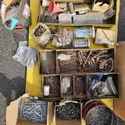 Assortment Of Nails, Screw's And Bolt 