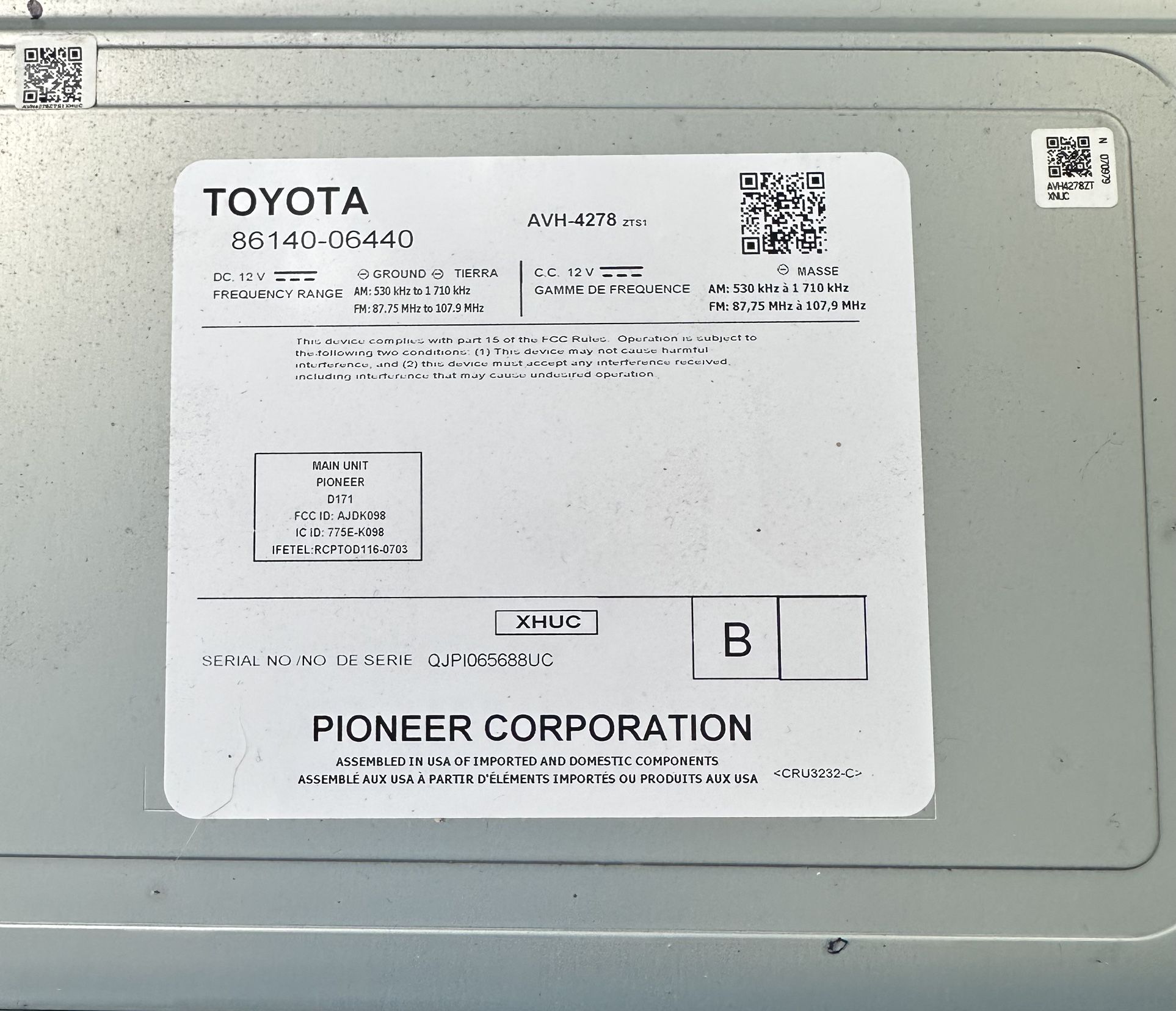2018-2020 OEM Head Unit