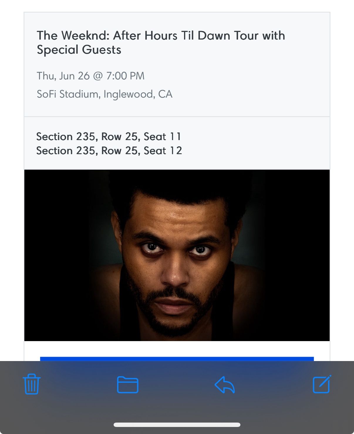 The Weeknd Tickets for 6/26 @ Sofi