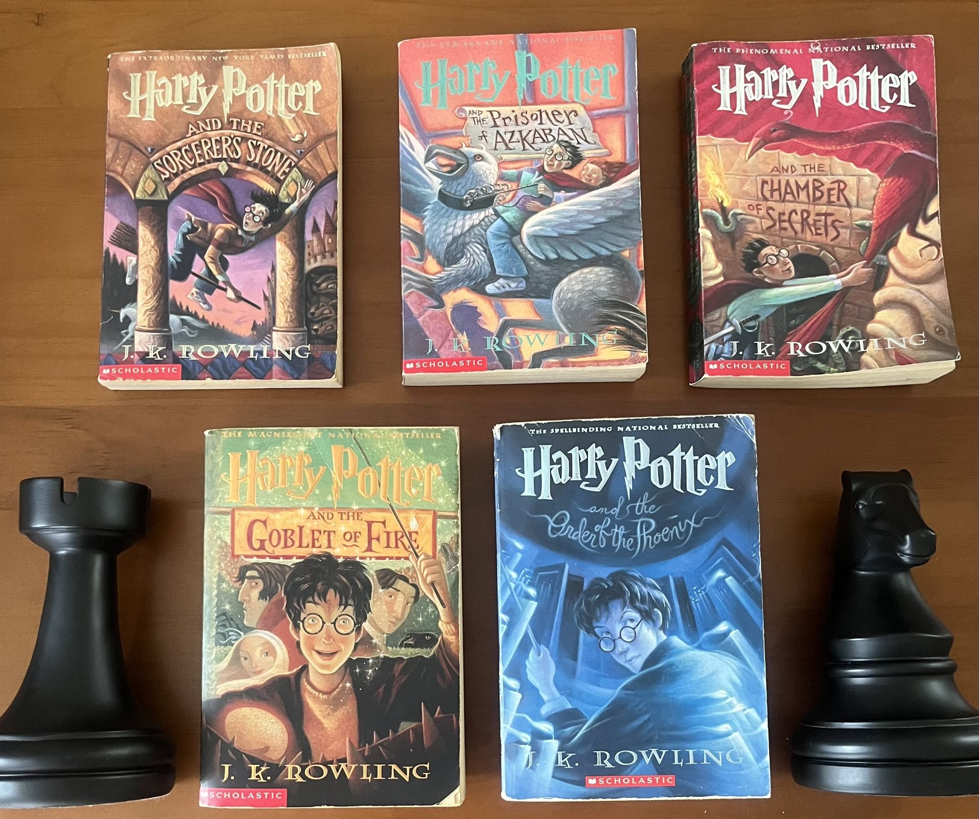 Harry Potter Books 1-5 & Bookends for sale $15