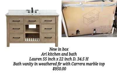 Carrera marble countertop with cabinet