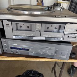 Marantz integrated stereo tuner turntable amp tape and some Polk speakers