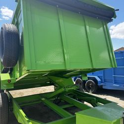 New Green 8x4x12 Scissor Lift Hydraulic Dump Trailer Fully Loaded 💚
