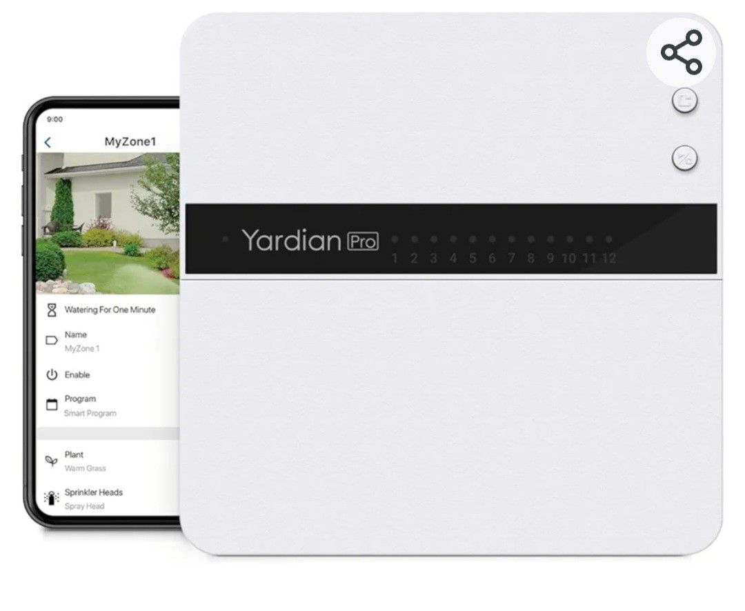 Yardian Pro Smart Sprinkler Controller 6 Zone - Control Buttons, Apple HomeKit, Alexa, Google Assistant and Home Assistant Compatible, Enhanced Wi-Fi,