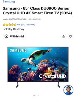 Samsung TV 65” - Class DU6900 Series Crystal UHD 4k Smart Tizen TV 2024