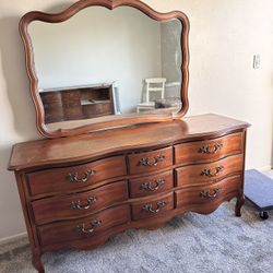 Drexel Dresser With Mirror And Nightstands