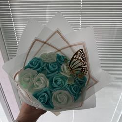 13 eternal roses with butterfly