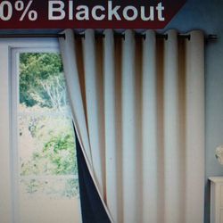 Patio Door Slider Curtain Blackout 100 Wx95 L