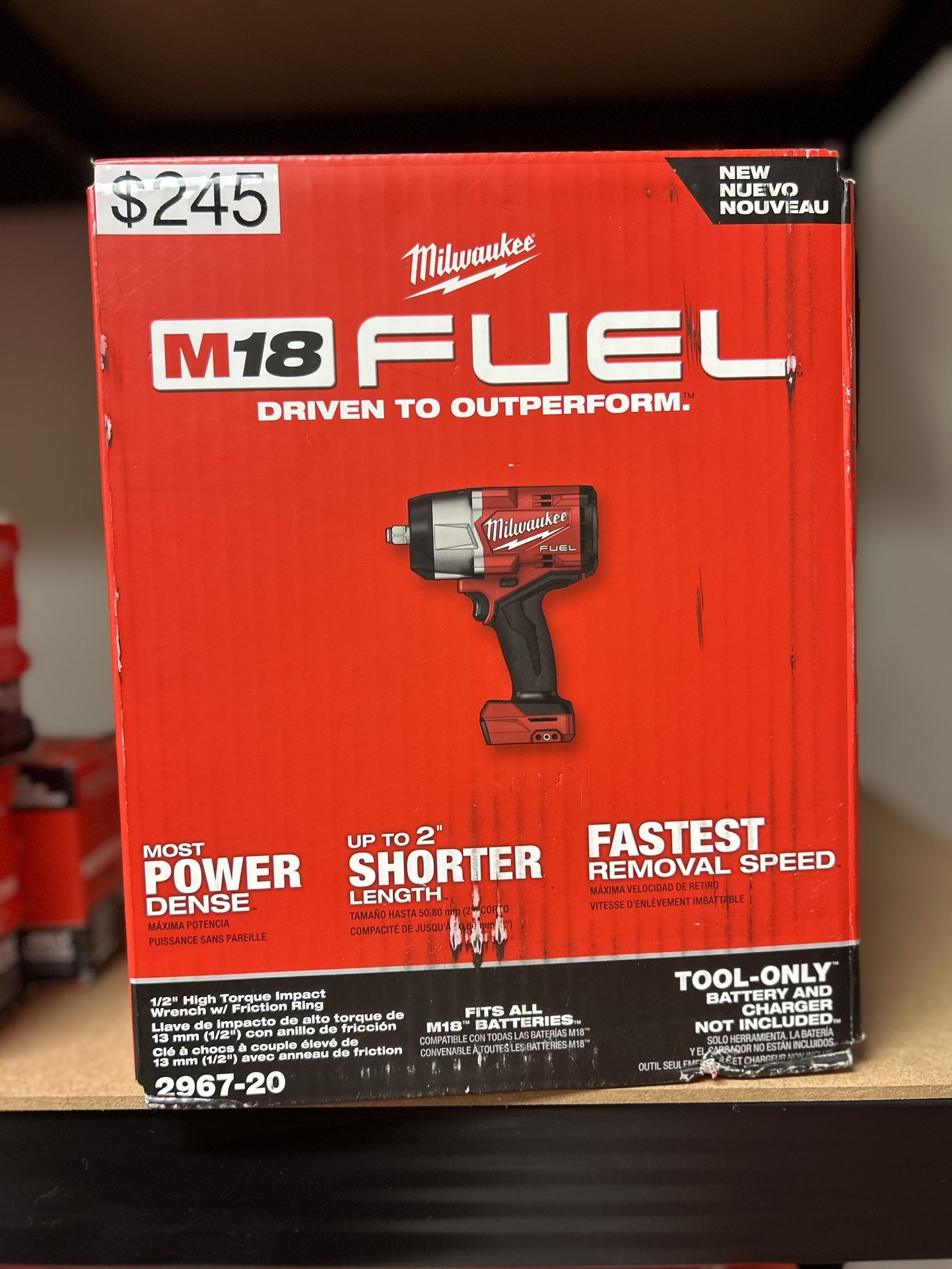 Milwaukee M18 FUEL 18V Lithium-Ion Brushless Cordless 1/2 in. Impact Wrench with Friction Ring (Tool-Only)