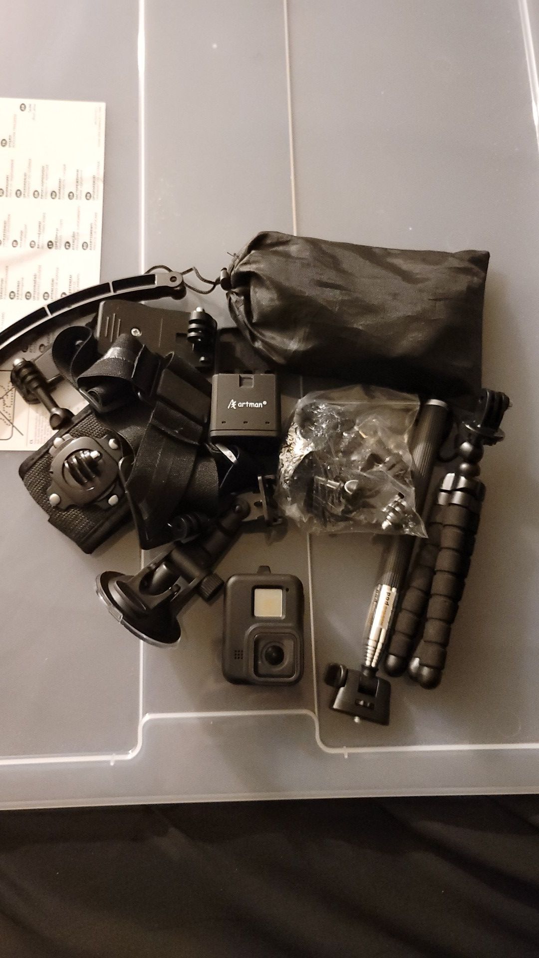 Gopro hero 8 black with accessories and batteries