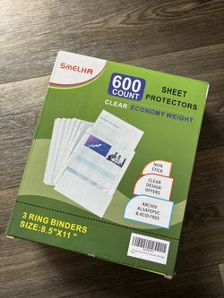 3 Ring Binder Sheet Protectors 600 pcs.