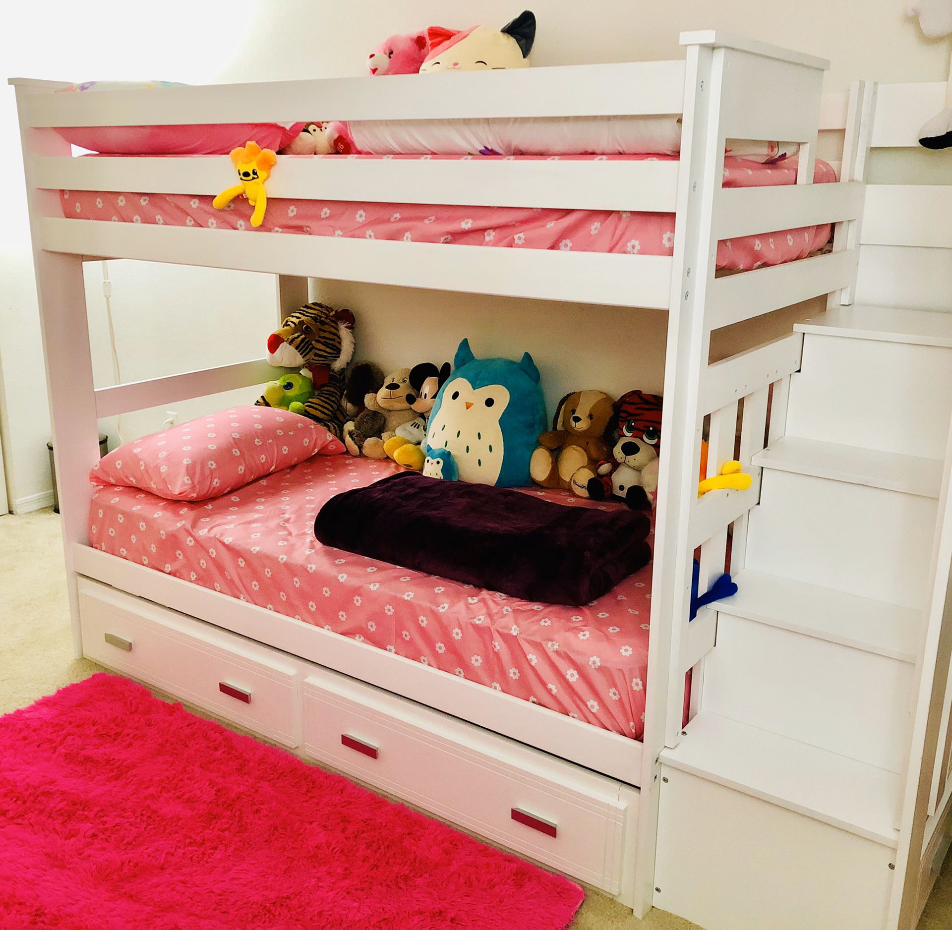 Bunk bed with storage - white