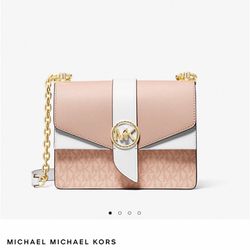 Michael Kors-Greenwich Small Color-Block Logo and Saffiano Leather Crossbody Bag