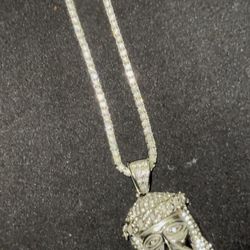 Moissanite Tennis Chain & Pendant 