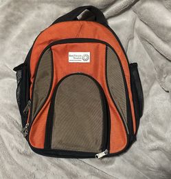 Orange & brown backpack