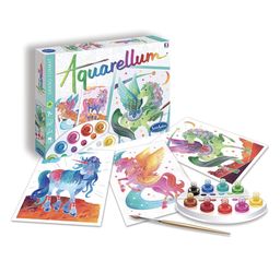 AQUARELLUM - LICORNES ET PEGASES - Kit peinture - Peinture Aquarellable Mag...