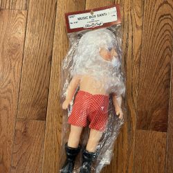 New Vintage 90s Fibre Craft Crafting Santa Claus 14" Doll 3197 Christmas Music