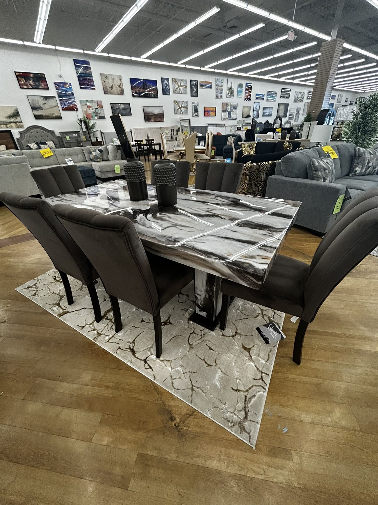 One Time Special - $999 Dinette W/ 6 Upholstered Chairs