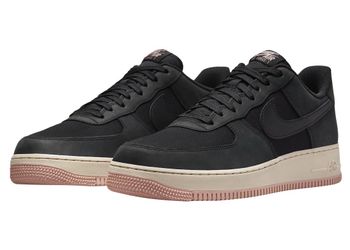 Nike AIR FORCE 1 '07 LX BLACK/BLACK-RED STARDUST NOIR/ROUGE GRAIN/NOIR Sz 11.5