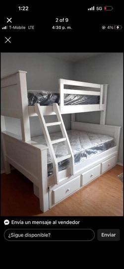 Bunk beds full - twin  Solid Wood made in 🇺🇸 Mattress Included