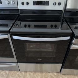 WHIRLPOOL GLASS TOP STOVE STAINLESS STEEL . 