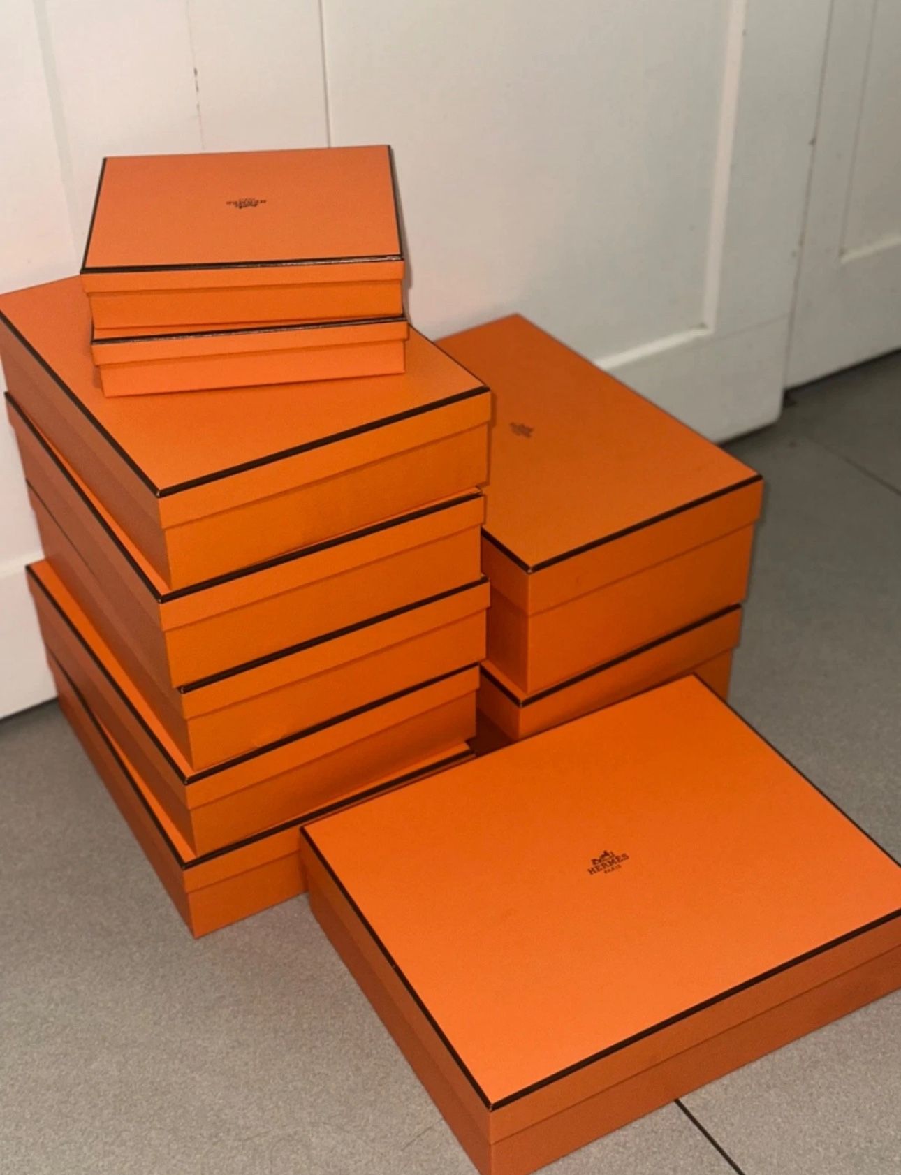 ORIGINAL HERMES SHOE BOX AND BAGS ONLY