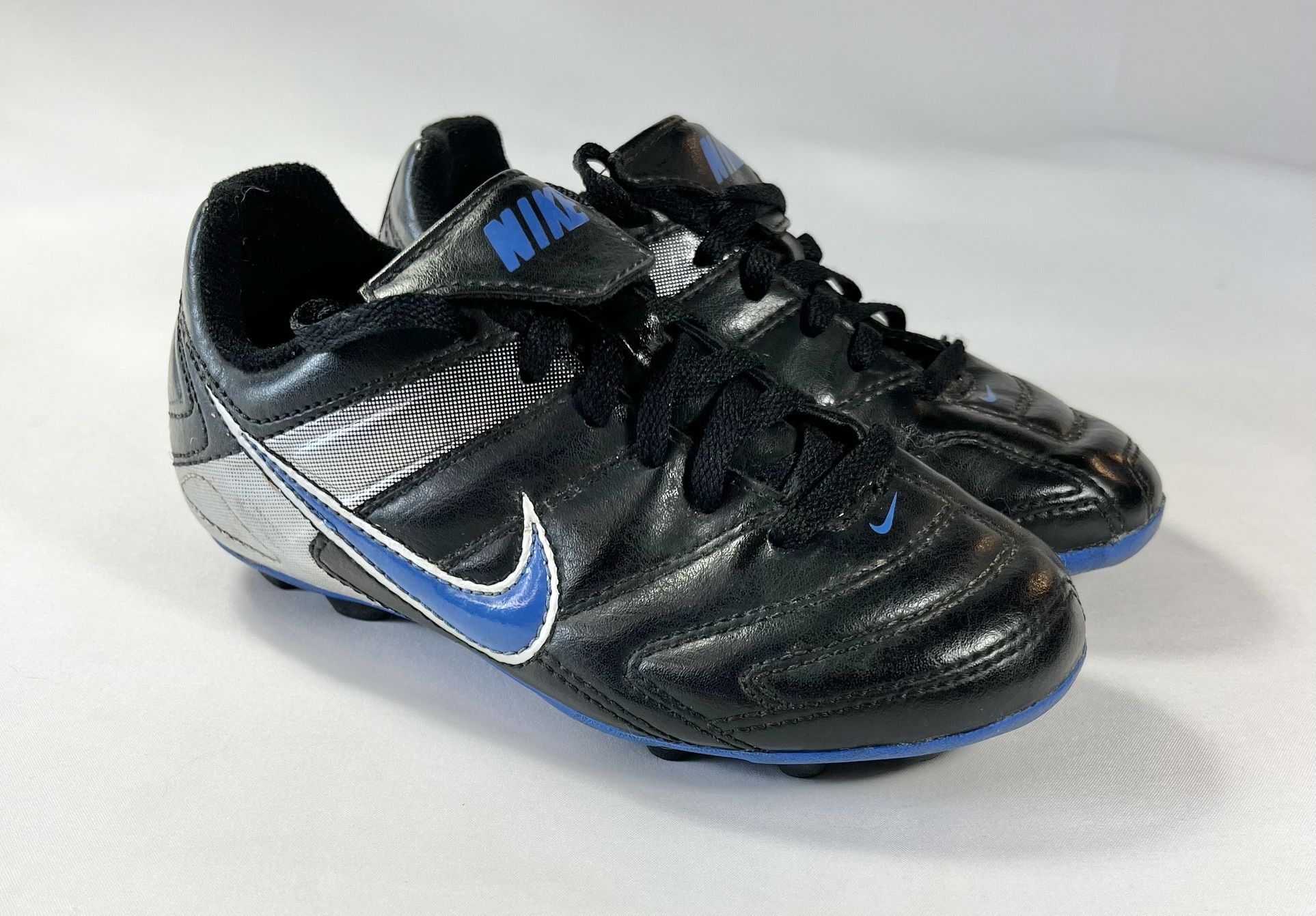 NIKE Little Kids Soccer Cleats Black Blue Silver 359622-041 Toddlers Size 11C