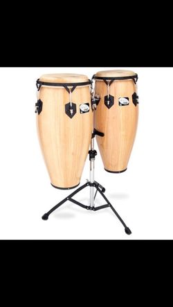 3 conga drums with stand
