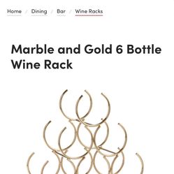 Marble and Gold 6 Bottle Wine Rack