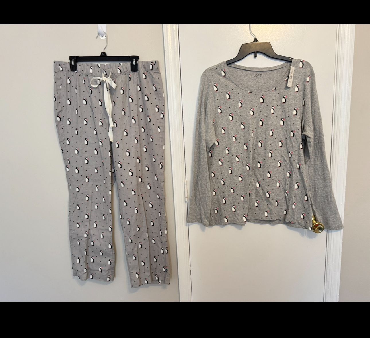 LOFT Penguin Pajama Set Pants XL