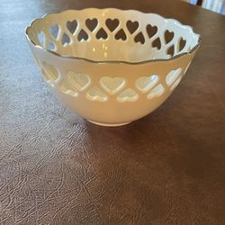 Vintage LENOX Heart Collection…Silver Rim… USA
