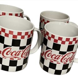 Coca Cola Retro Diner Mugs Red and Black Gibson pre-owned