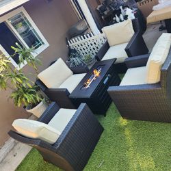 New fire pit patio set/ Outdoor Furniture/ Conversation Set