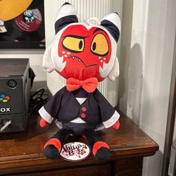 Helluva Boss, Hazbin Hotel Moxxie Plush Stuffed Animal Red Black White Cartoon TV Character