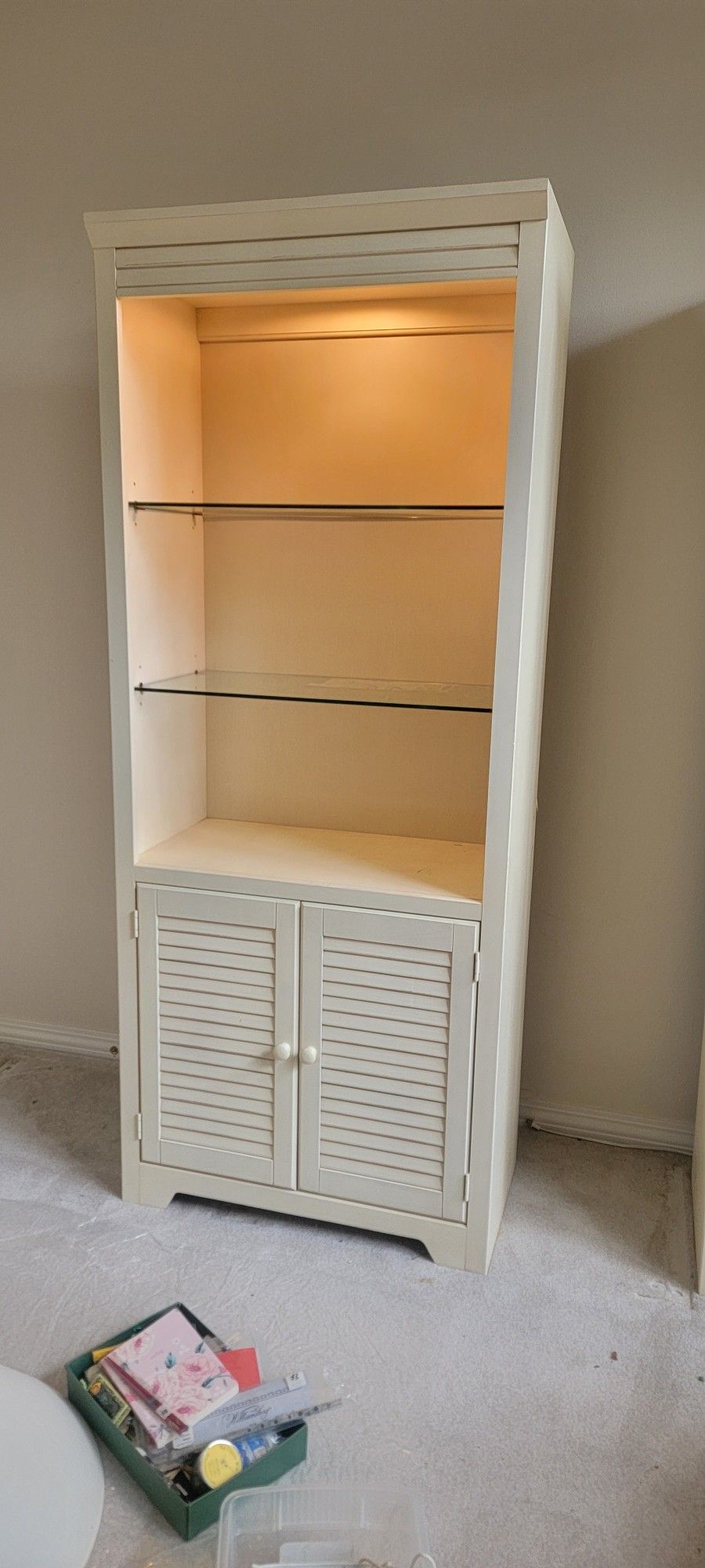 Lighted Display Cabinet Shelf Wooden