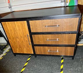 Mid-Century Modern Style 3 Drawer Dresser with Side Cabinet