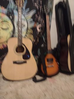 Acoustic and electric guitars