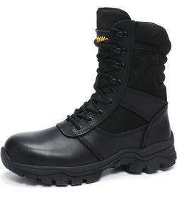 BRAND NEW Men's Steel Toe Work Boots with Side Zipper 8 inch Lightweight Comfortable size 10.5
