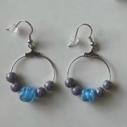 Brand New Elegant Fine Beads Hoop Earrings