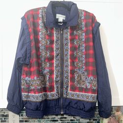 Westbound Sport woman’s plaid windbreaker jacket VTG, size Large 