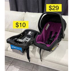 Urbini infant baby car seat $29, base $10 / Porta bebe silla carro $29, base $10