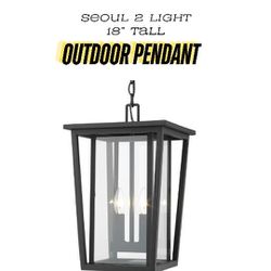 Z-Lite Seoul 2 Light 18" Tall Outdoor Pendant 
Model: 571CHB-BK