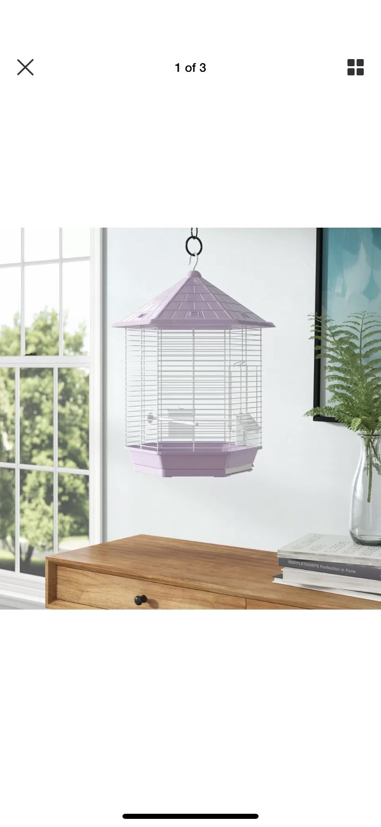 Small lavender bird cage