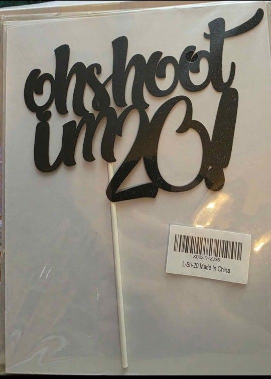 Cake Topper – Black Glitter