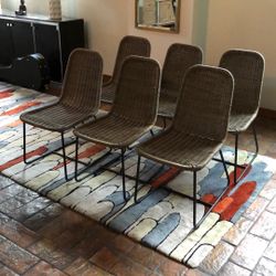 Ratan And Metal Dining Chairs-6 