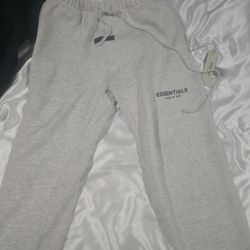 Essentials light oatmeal relaxed sweatpants medium size
