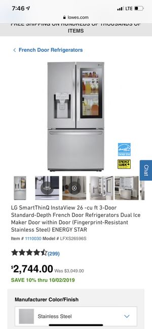 Lg Instaview 26 Cu Ft French Door Refrigerator With Dual Ice Maker