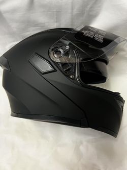 Motorcycle Dual Visor Flip up Modular Full Face Helmet DOT Size L 