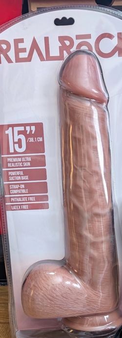 RealRock Ultra Realistic Skin XL Straight Dildo with Suction Cup 15 inch